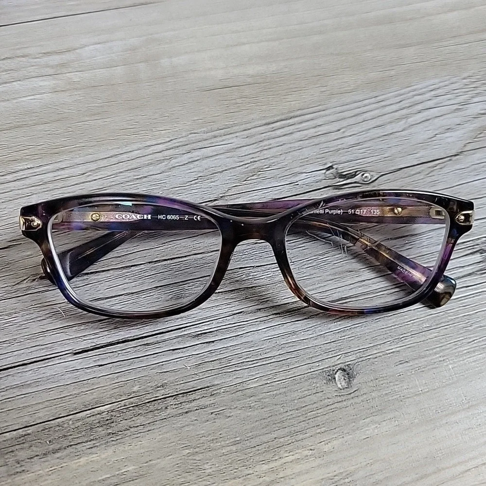 Coach Eyeglasses HC6065 5288 51-17-135 Confetti PURPLE FRAMES‎ ONLY